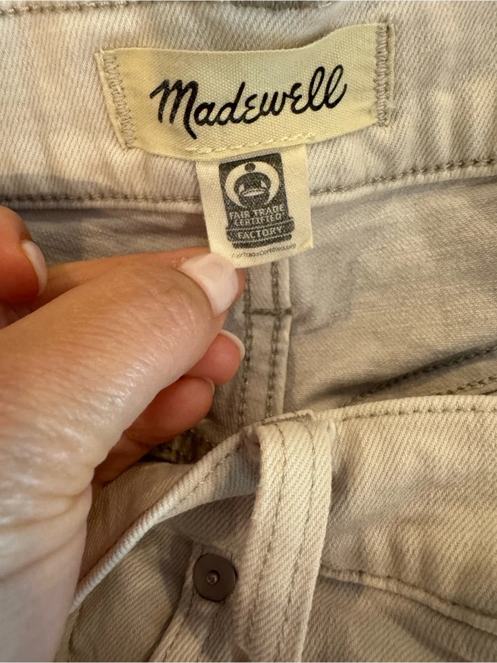 Madewell Light Beige High-Rise Jeans